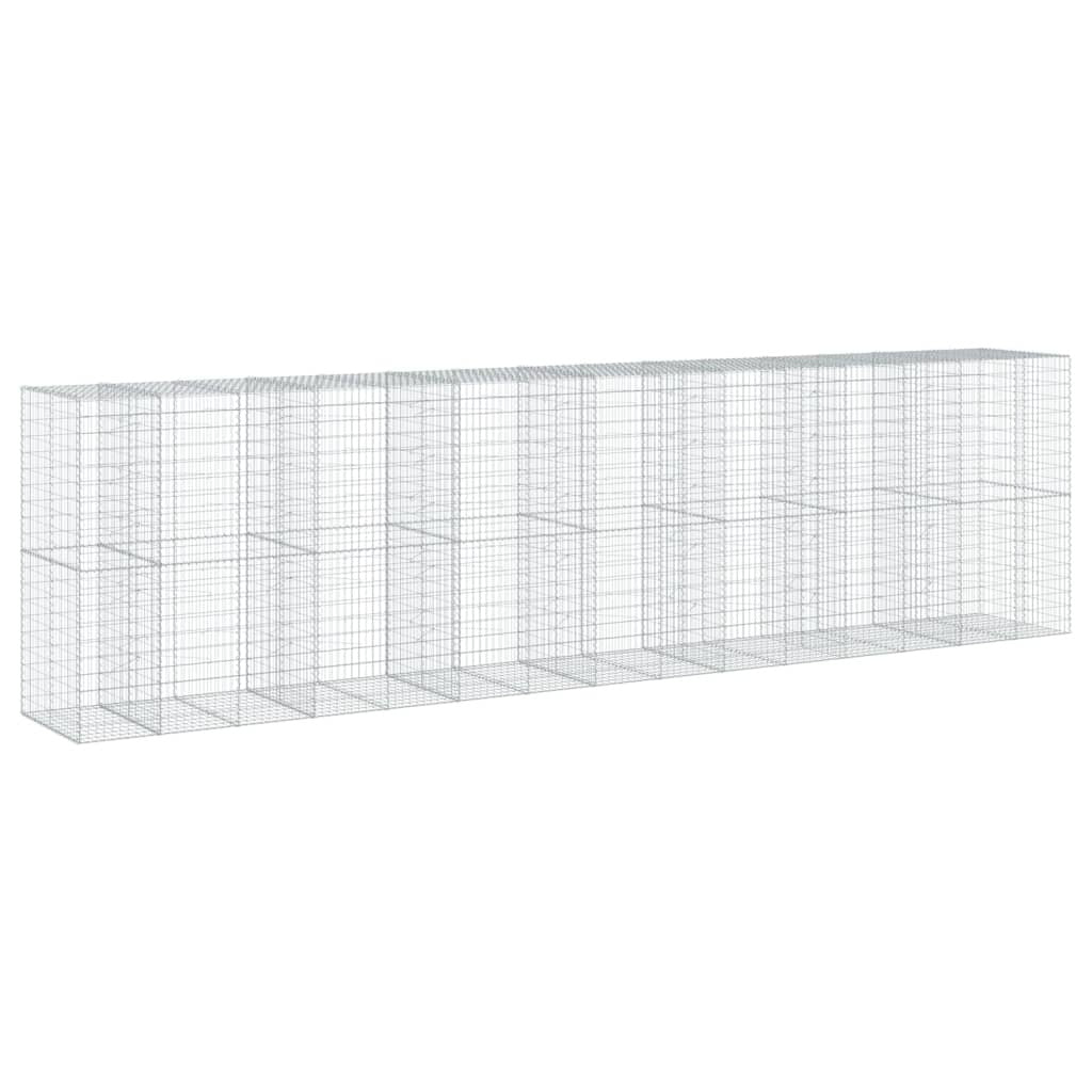 Gabion Basket with Cover 295.3"x39.4"x78.7" Galvanized Iron