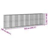 Gabion Basket with Cover 295.3"x39.4"x78.7" Galvanized Iron