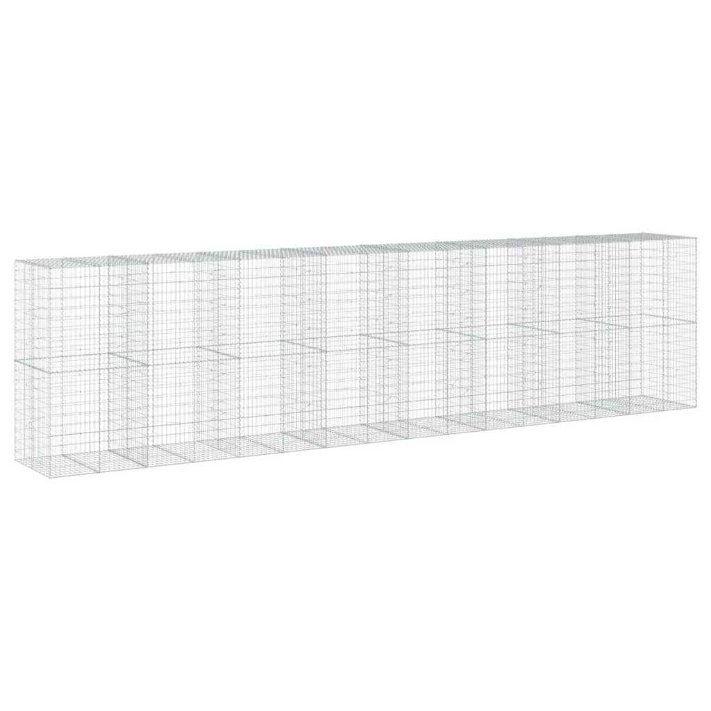 Gabion Basket with Cover 315"x39.4"x78.7" Galvanized Iron