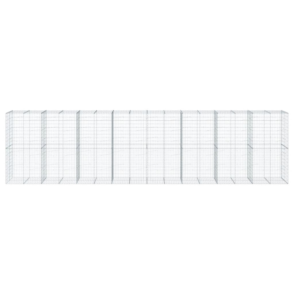 Gabion Basket with Cover 315"x39.4"x78.7" Galvanized Iron