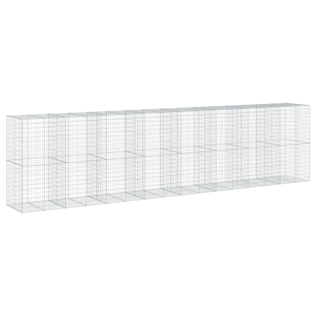 Gabion Basket with Cover 315"x39.4"x78.7" Galvanized Iron