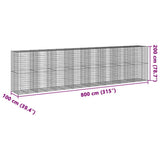 Gabion Basket with Cover 315"x39.4"x78.7" Galvanized Iron