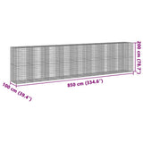 Gabion Basket with Cover 334.6"x39.4"x78.7" Galvanized Iron