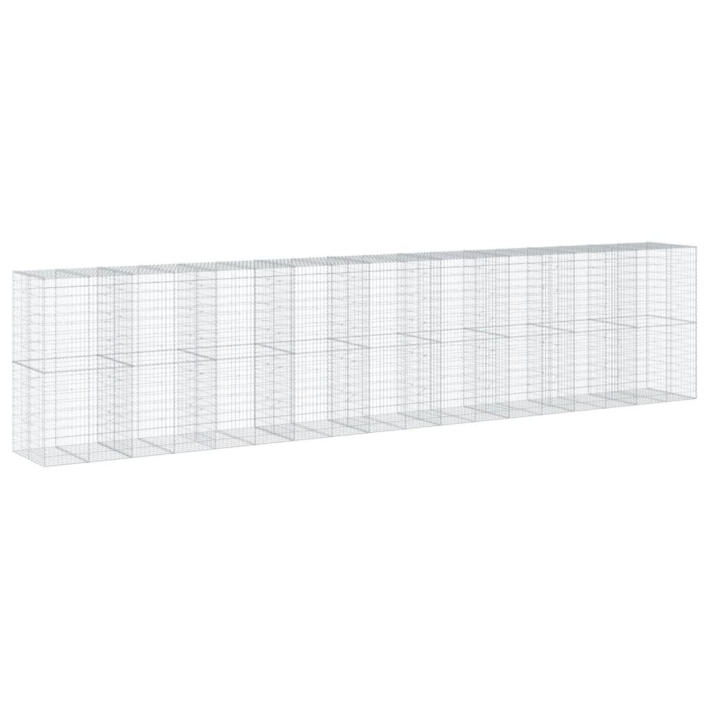 Gabion Basket with Cover 354.3"x39.4"x78.7" Galvanized Iron