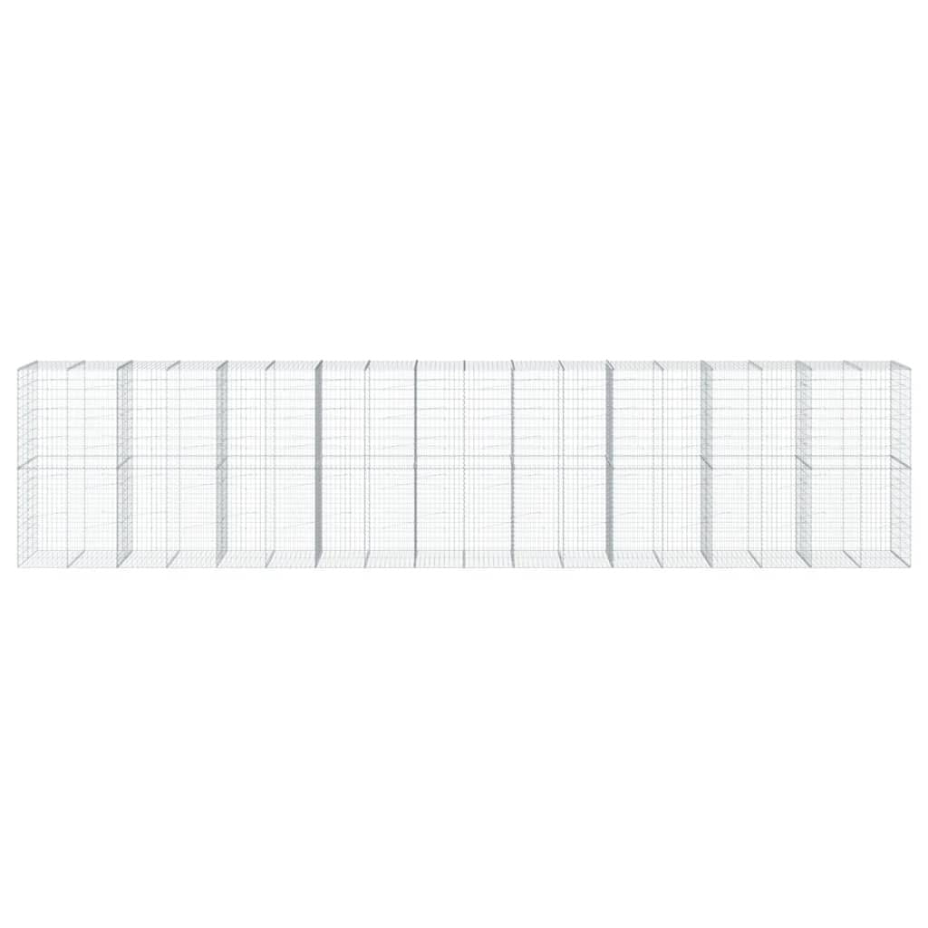 Gabion Basket with Cover 354.3"x39.4"x78.7" Galvanized Iron