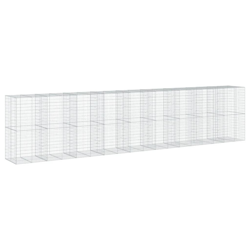 Gabion Basket with Cover 354.3"x39.4"x78.7" Galvanized Iron
