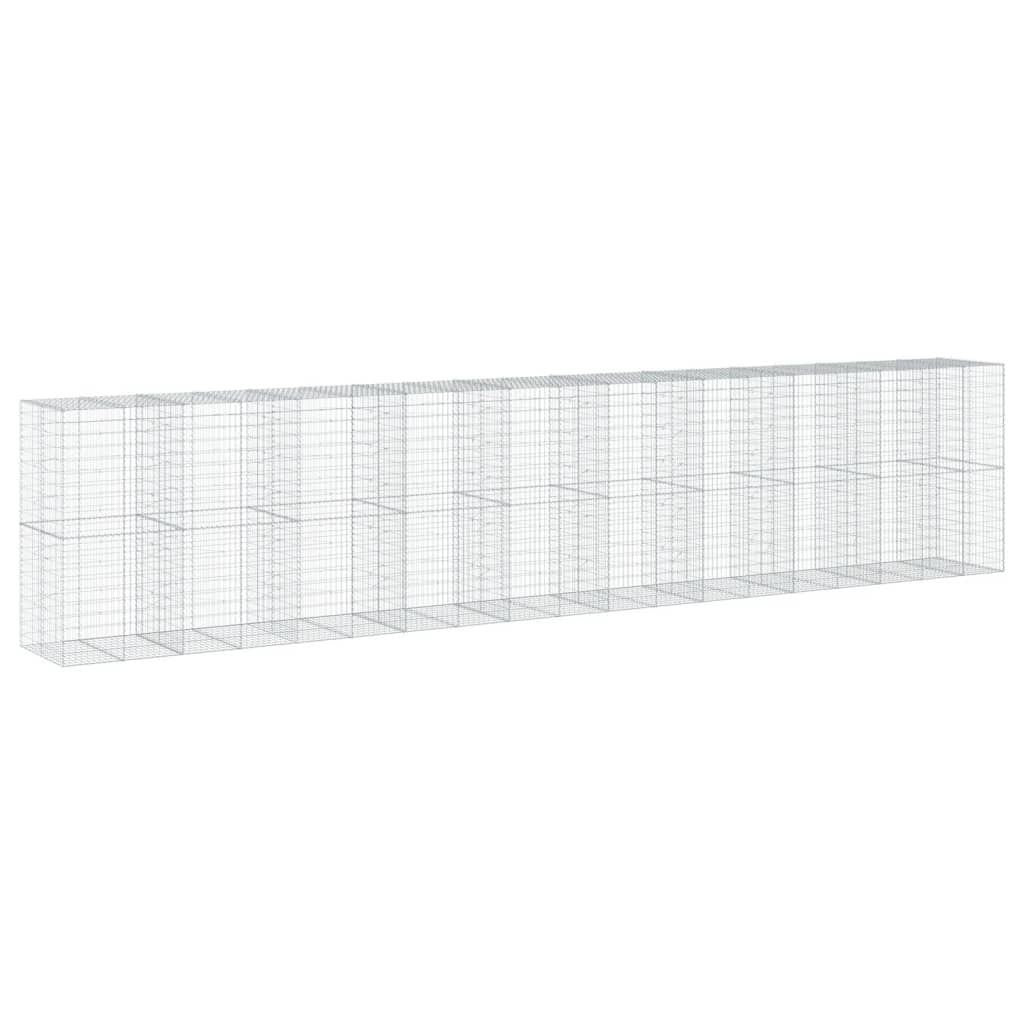 Gabion Basket with Cover 374"x39.4"x78.7" Galvanized Iron