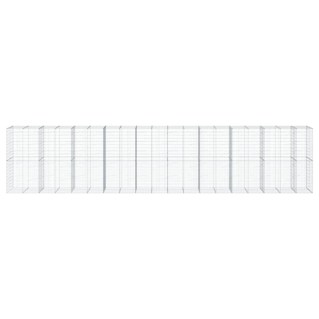 Gabion Basket with Cover 374"x39.4"x78.7" Galvanized Iron