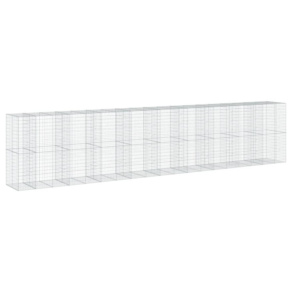 Gabion Basket with Cover 374"x39.4"x78.7" Galvanized Iron