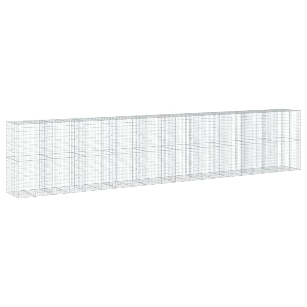 Gabion Basket with Cover 393.7"x39.4"x78.7" Galvanized Iron