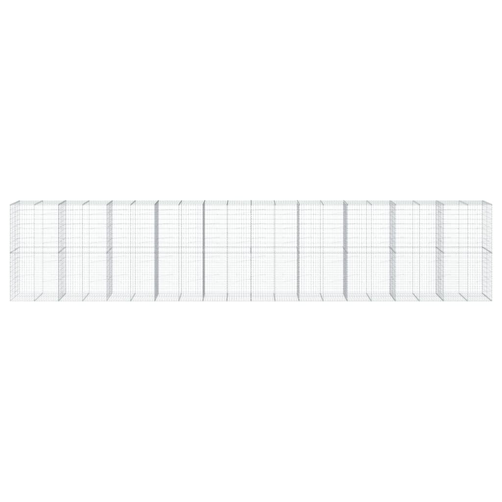 Gabion Basket with Cover 393.7"x39.4"x78.7" Galvanized Iron