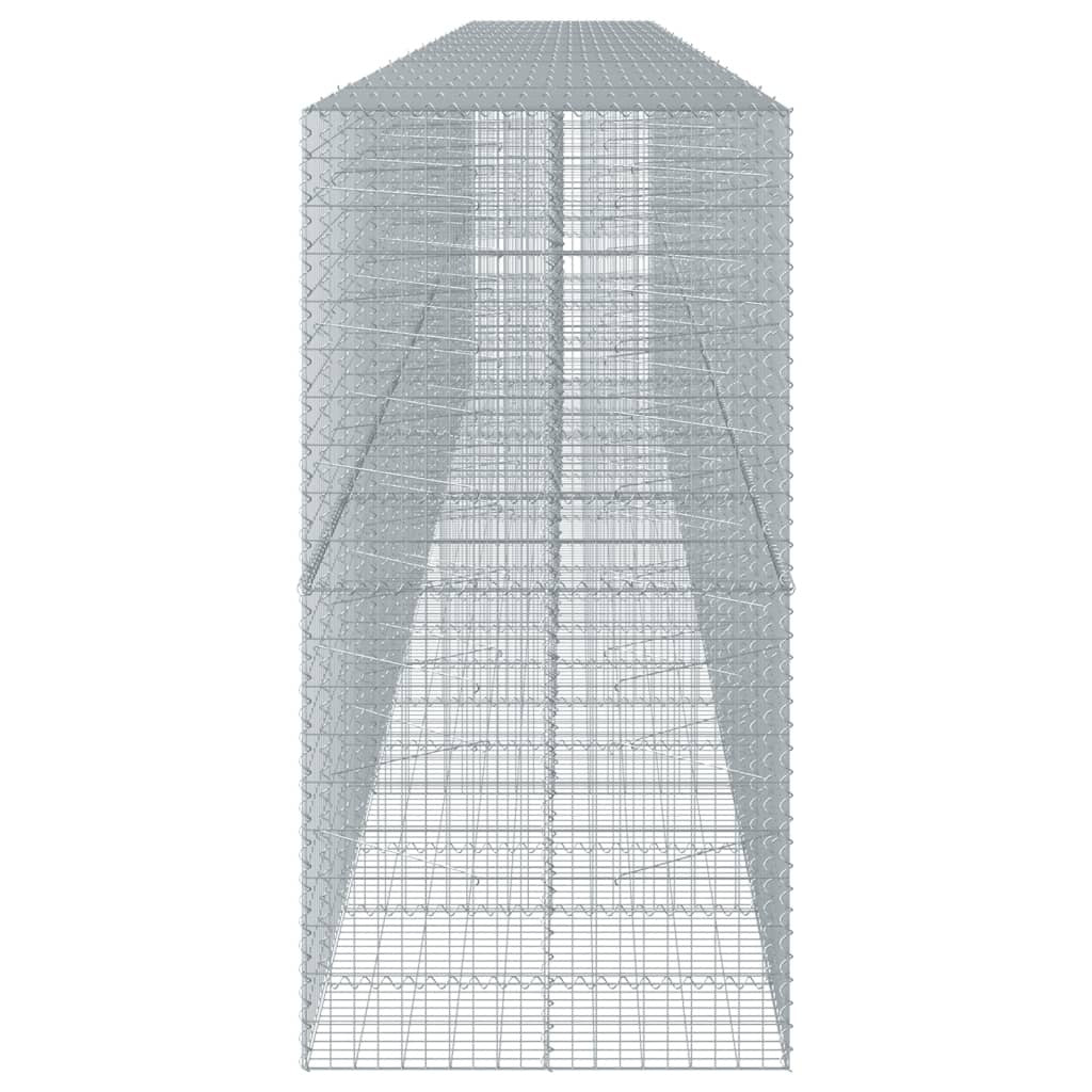 Gabion Basket with Cover 393.7"x39.4"x78.7" Galvanized Iron