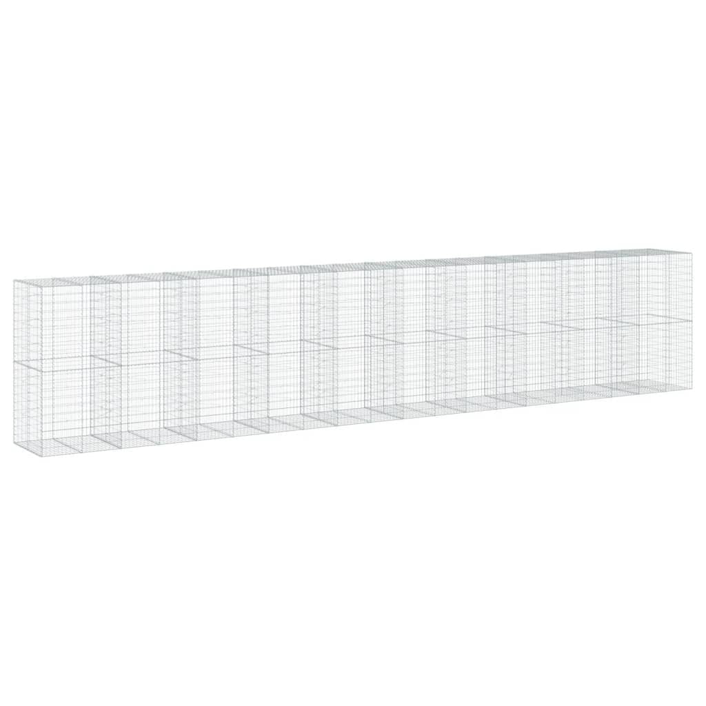 Gabion Basket with Cover 393.7"x39.4"x78.7" Galvanized Iron