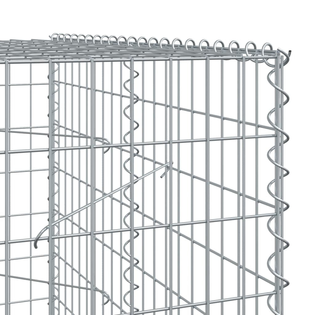 Gabion Basket with Cover 393.7"x39.4"x78.7" Galvanized Iron