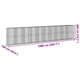 Gabion Basket with Cover 393.7"x39.4"x78.7" Galvanized Iron