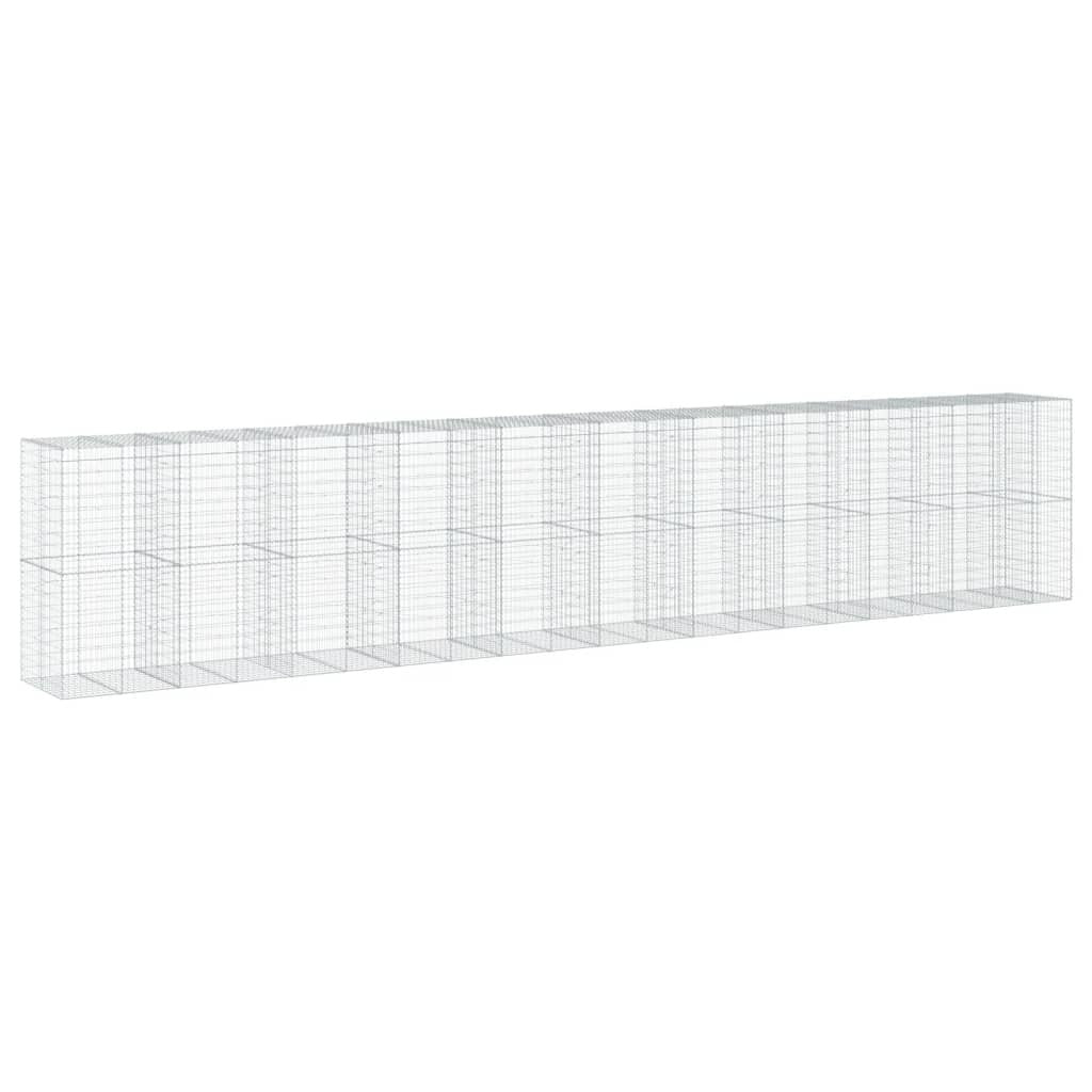 Gabion Basket with Cover 413.4"x39.4"x78.7" Galvanized Iron