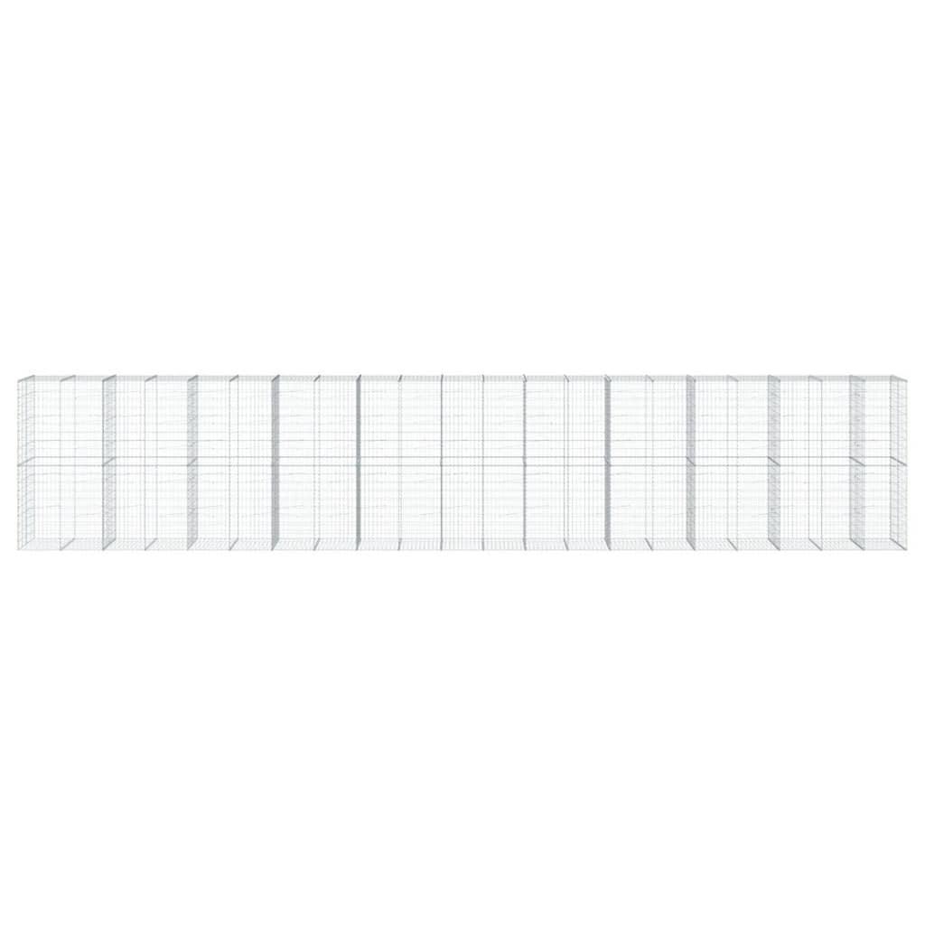 Gabion Basket with Cover 413.4"x39.4"x78.7" Galvanized Iron
