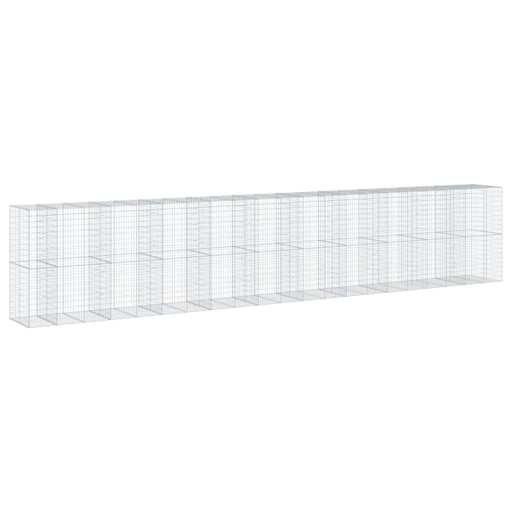 Gabion Basket with Cover 413.4"x39.4"x78.7" Galvanized Iron