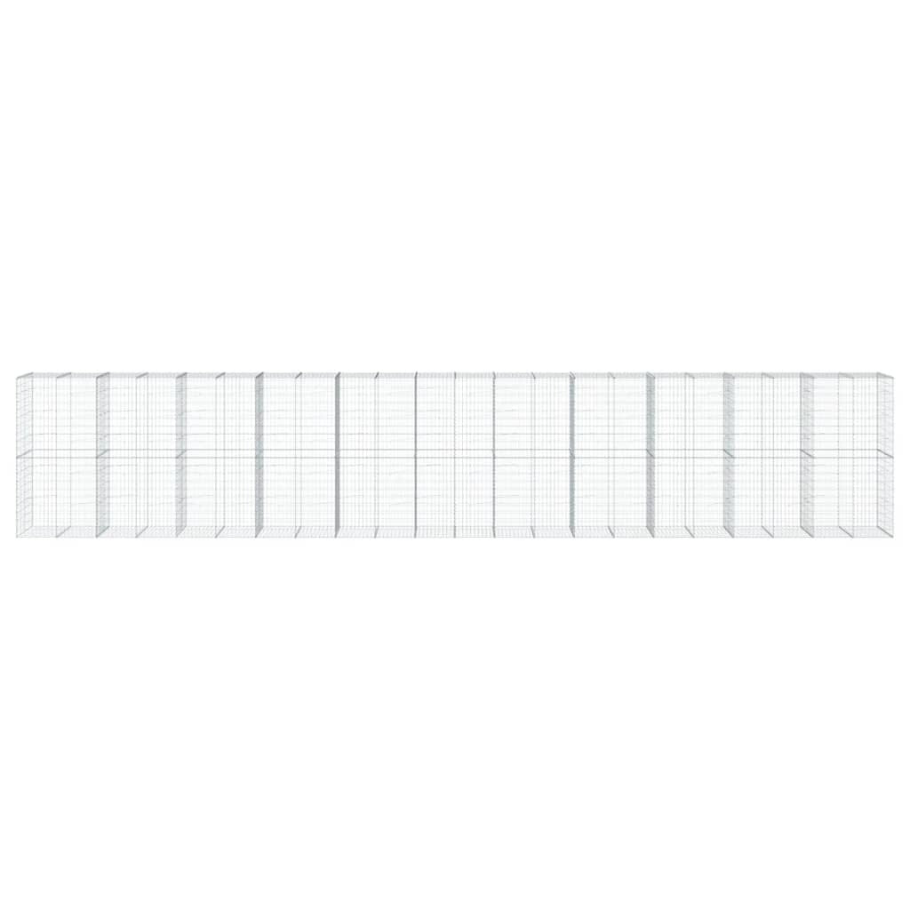 Gabion Basket with Cover 433.1"x39.4"x78.7" Galvanized Iron