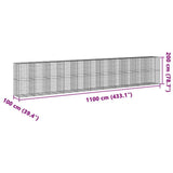 Gabion Basket with Cover 433.1"x39.4"x78.7" Galvanized Iron