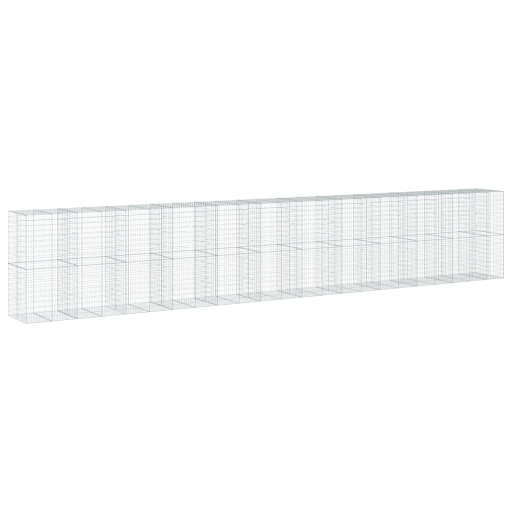 Gabion Basket with Cover 452.8"x39.4"x78.7" Galvanized Iron