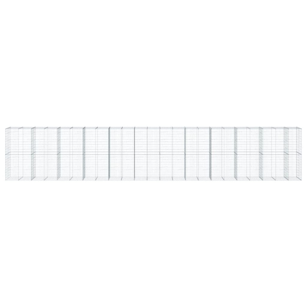 Gabion Basket with Cover 452.8"x39.4"x78.7" Galvanized Iron