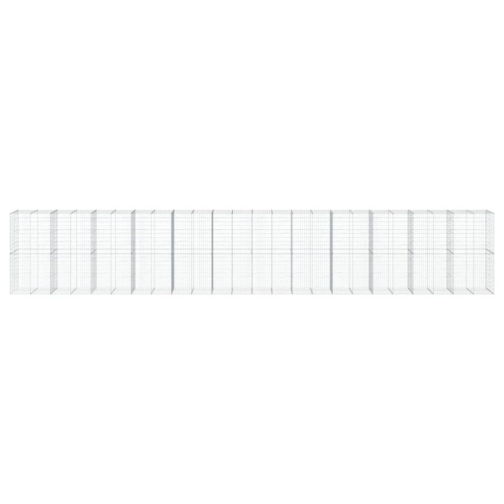 Gabion Basket with Cover 472.4"x39.4"x78.7" Galvanized Iron