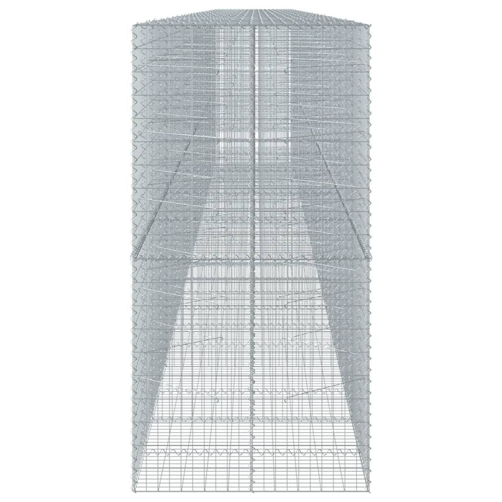 Gabion Basket with Cover 472.4"x39.4"x78.7" Galvanized Iron