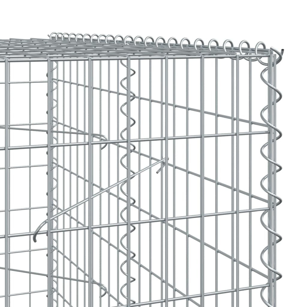 Gabion Basket with Cover 472.4"x39.4"x78.7" Galvanized Iron
