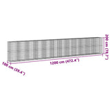 Gabion Basket with Cover 472.4"x39.4"x78.7" Galvanized Iron