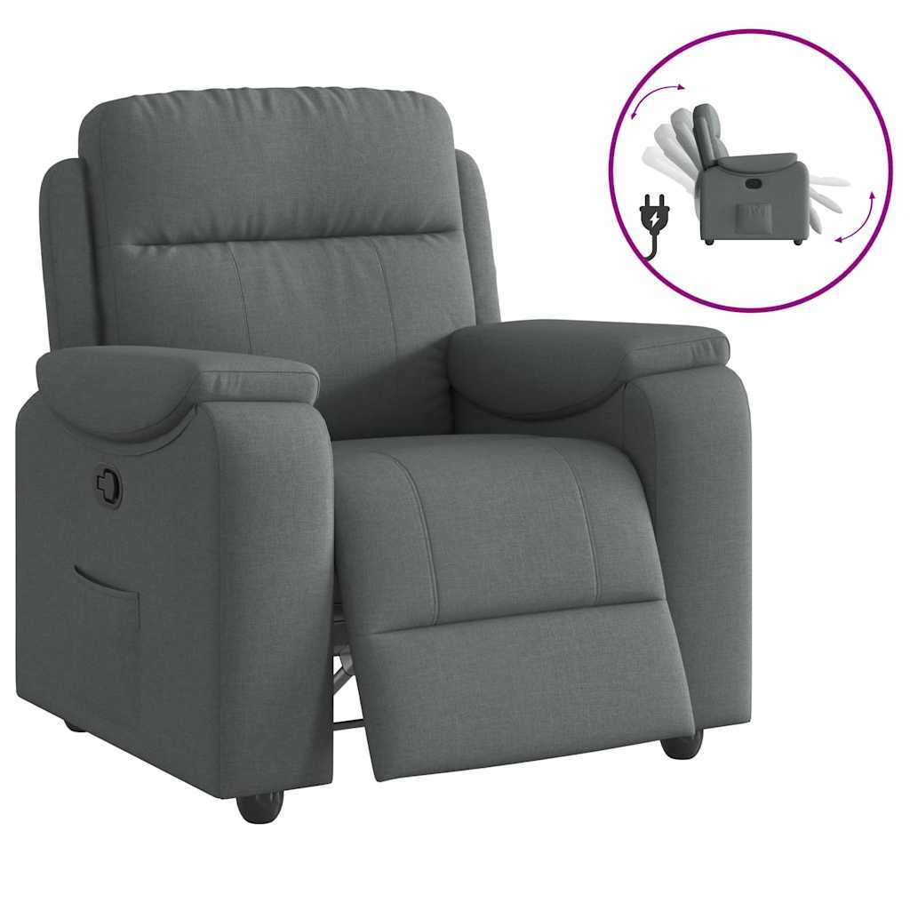 Recliner Chair Dark Grey Fabric