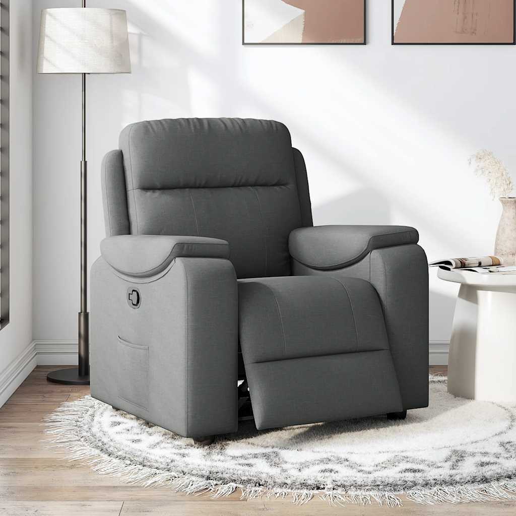 Recliner Chair Dark Grey Fabric