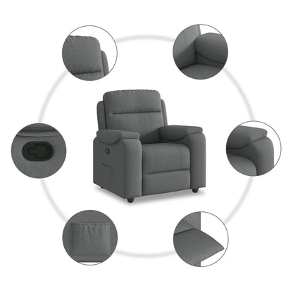 Recliner Chair Dark Grey Fabric