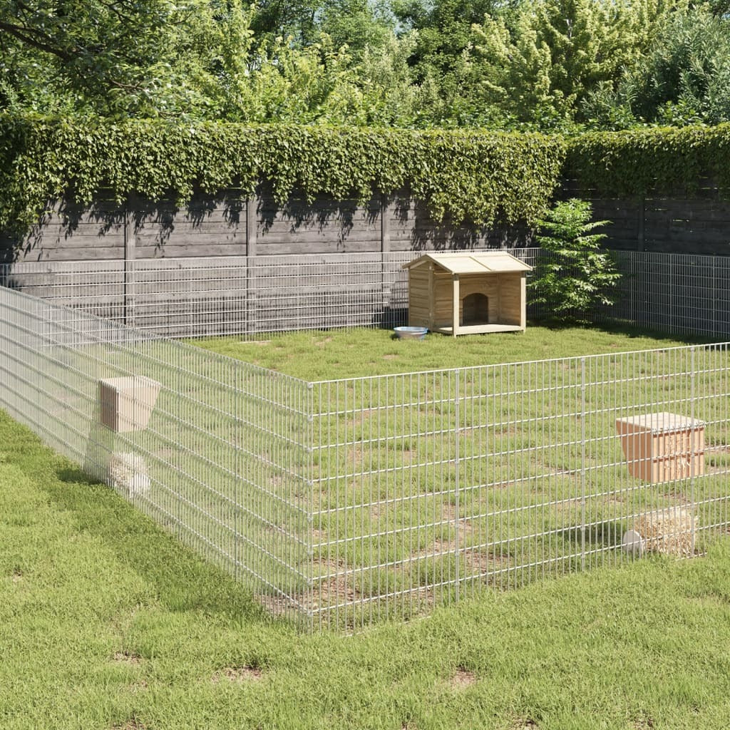 Free Range Animal Enclosure 48-Panel 21.3"x31.5" Galvanized Iron
