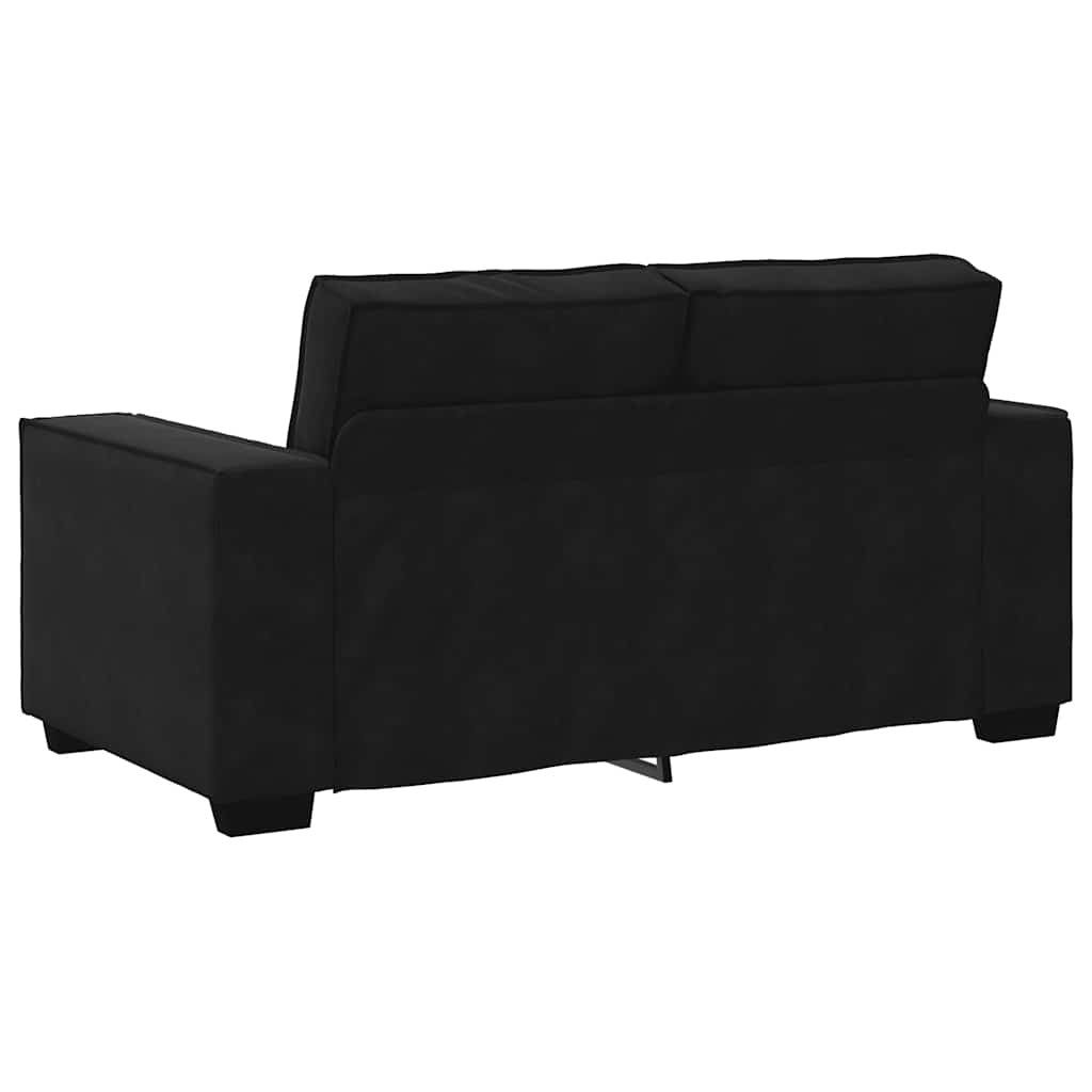 2 Piece Sofa Set with Cushions Black Velvet