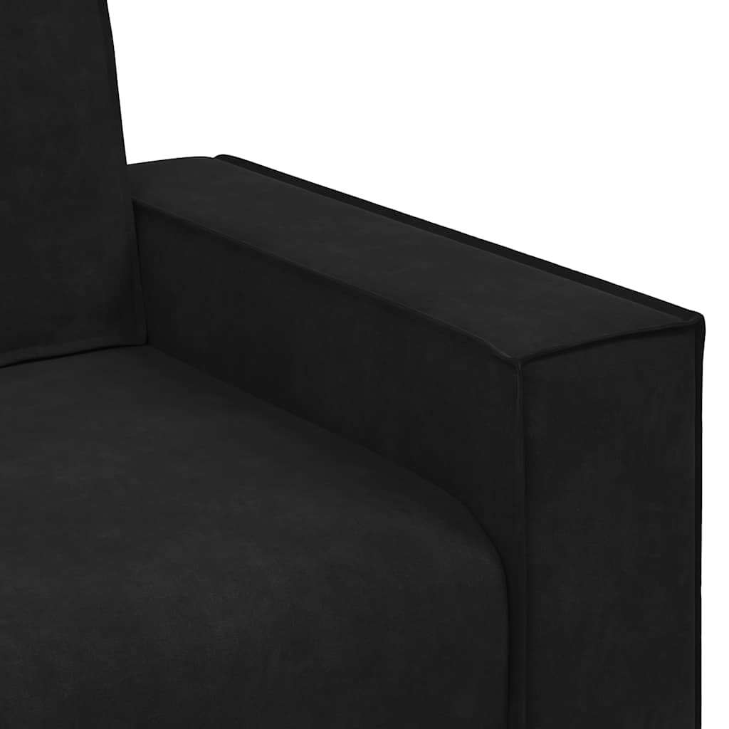2 Piece Sofa Set with Cushions Black Velvet