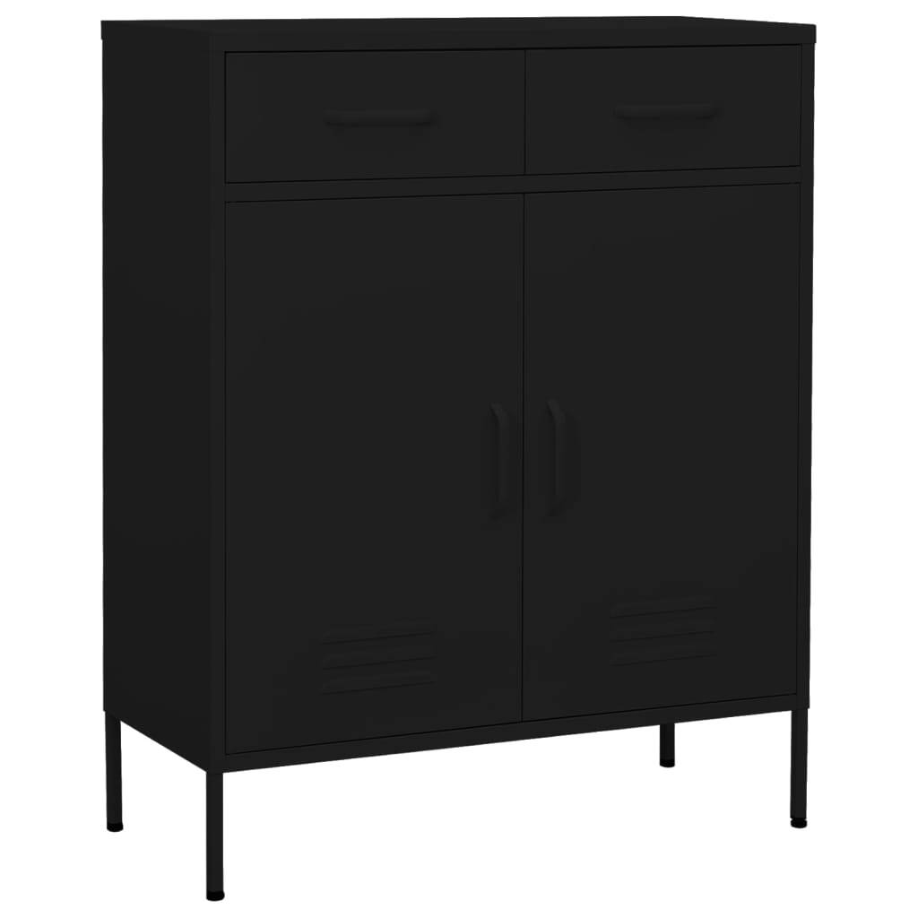 Storage Cabinet Black 31.5"x13.8"x40" Steel
