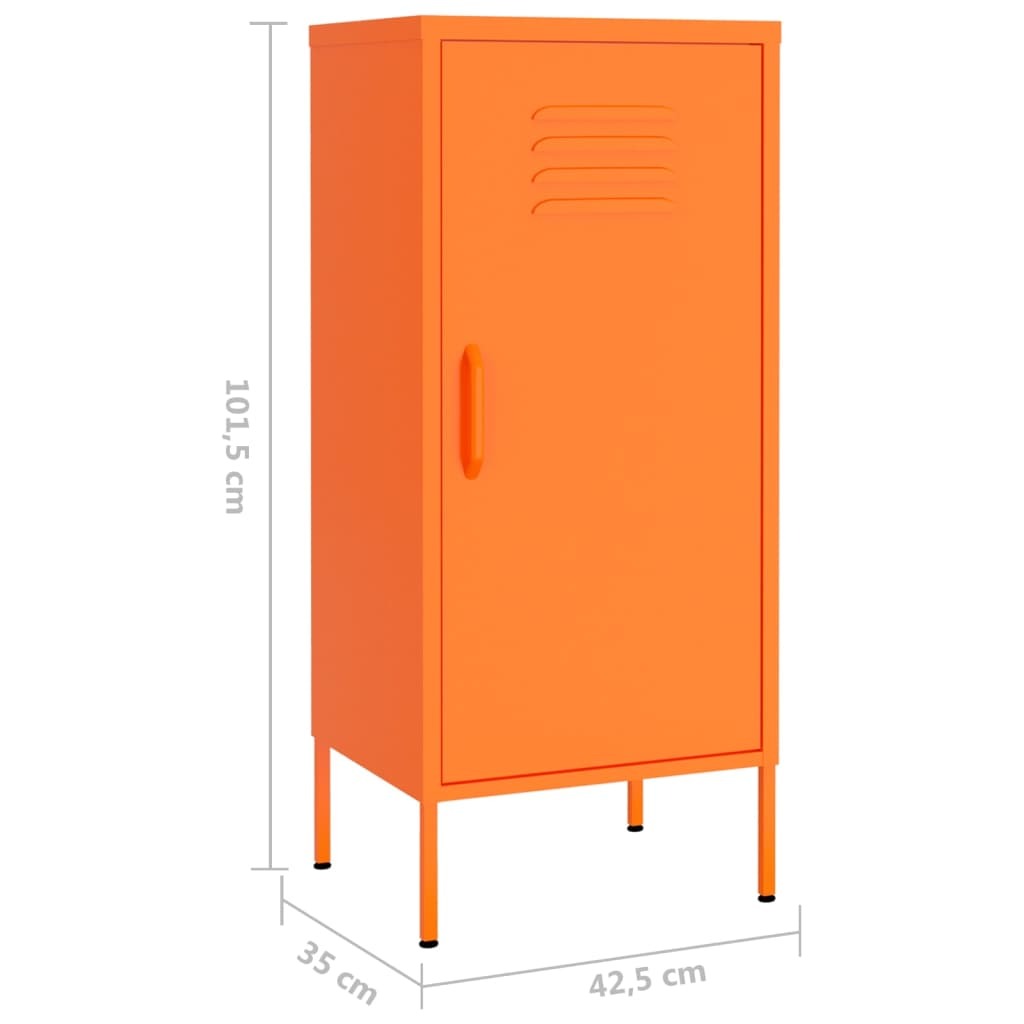 Storage Cabinet Orange 16.7"x13.8"x40" Steel