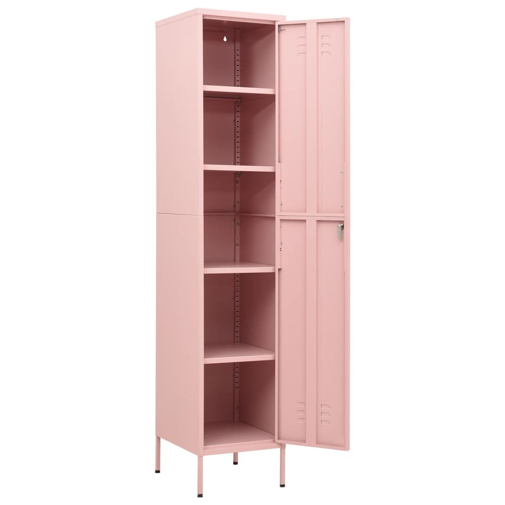 Locker Cabinet Pink 13.8"x18.1"x70.9" Steel