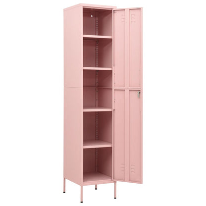 Locker Cabinet Pink 13.8"x18.1"x70.9" Steel