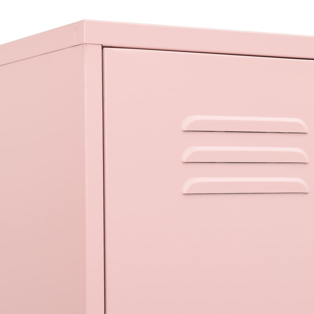 Locker Cabinet Pink 13.8"x18.1"x70.9" Steel