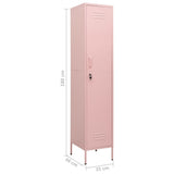Locker Cabinet Pink 13.8"x18.1"x70.9" Steel