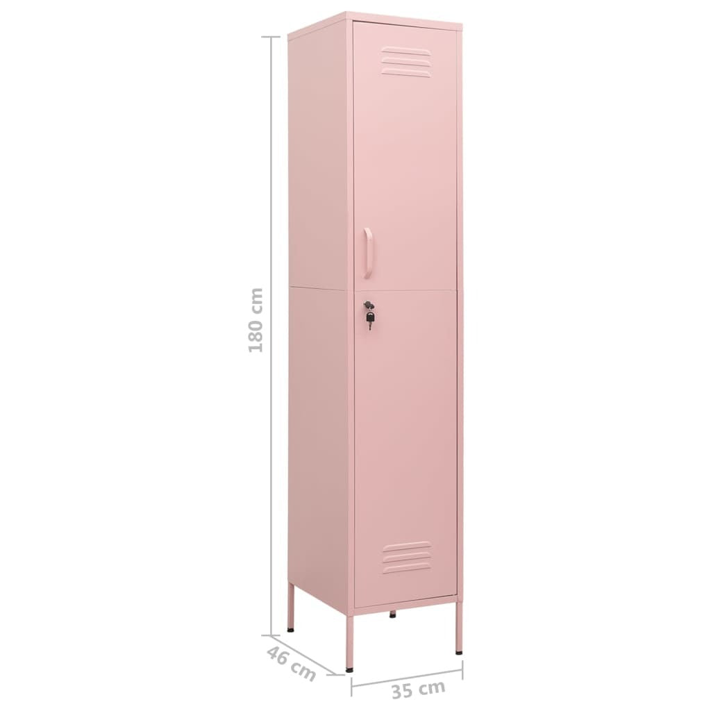 Locker Cabinet Pink 13.8"x18.1"x70.9" Steel