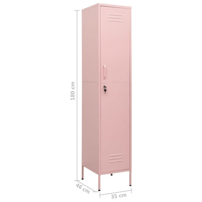 Locker Cabinet Pink 13.8"x18.1"x70.9" Steel