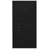Office Cabinet Black 35.4"x15.7"x70.9" Steel