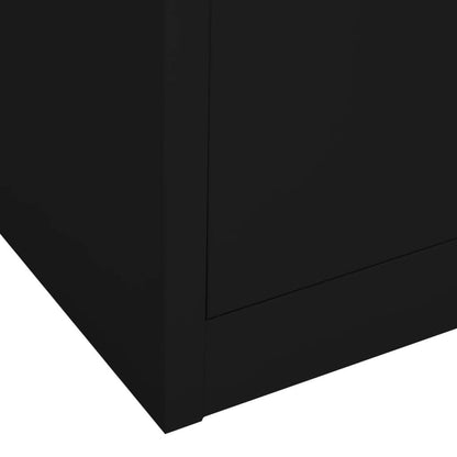 Office Cabinet Black 35.4"x15.7"x70.9" Steel