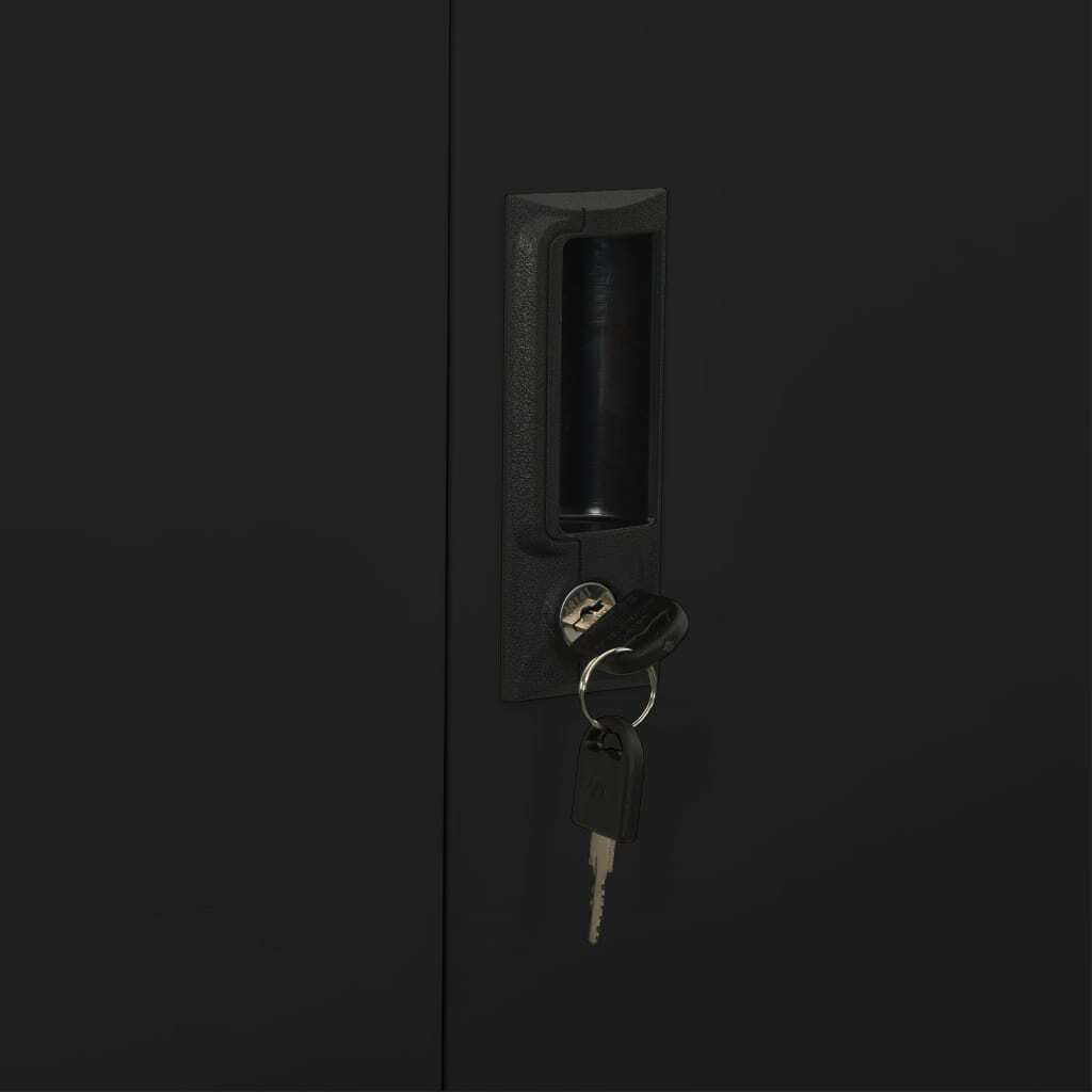 Office Cabinet Black 35.4"x15.7"x70.9" Steel