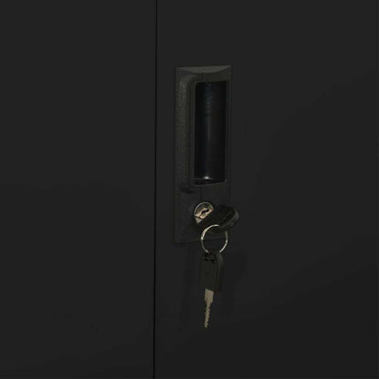 Office Cabinet Black 35.4"x15.7"x70.9" Steel