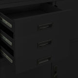 Office Cabinet Black 35.4"x15.7"x70.9" Steel