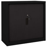 Sliding Door Cabinet Black 35.4"x15.7"x35.4" Steel